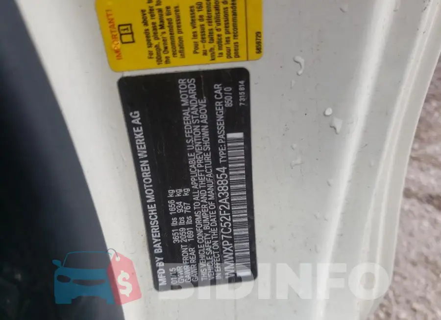 WMWXP7C52F2A38854 Photo# 13