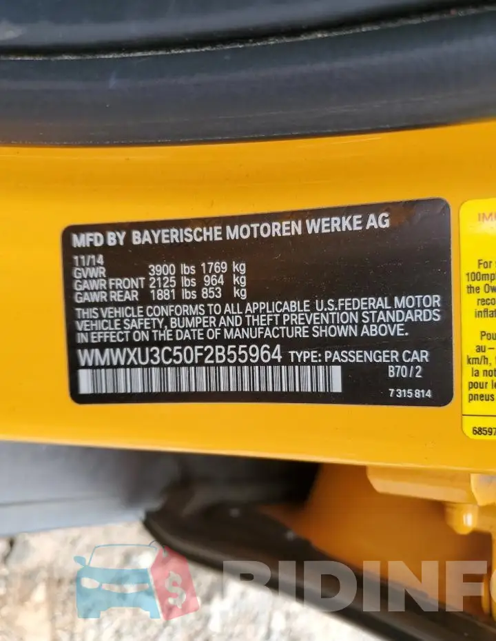 WMWXU3C50F2B55964 Photo# 12