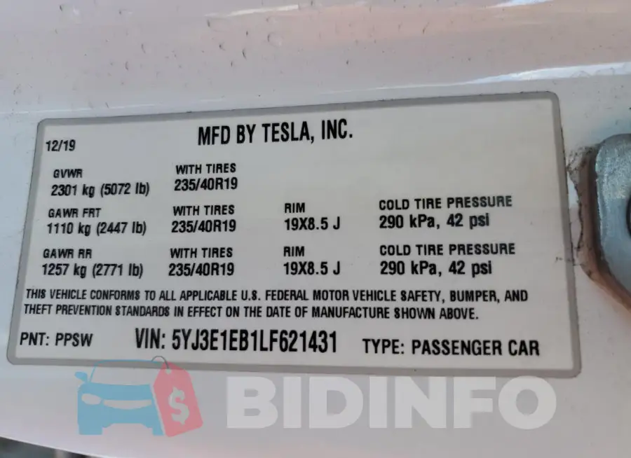 5YJ3E1EB1LF621431 Photo# 12