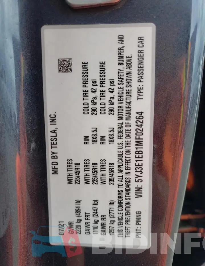 5YJ3E1EB1MF024264 Photo# 13