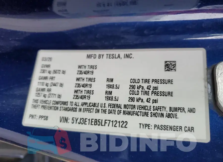 5YJ3E1EB5LF712122 Photo# 13
