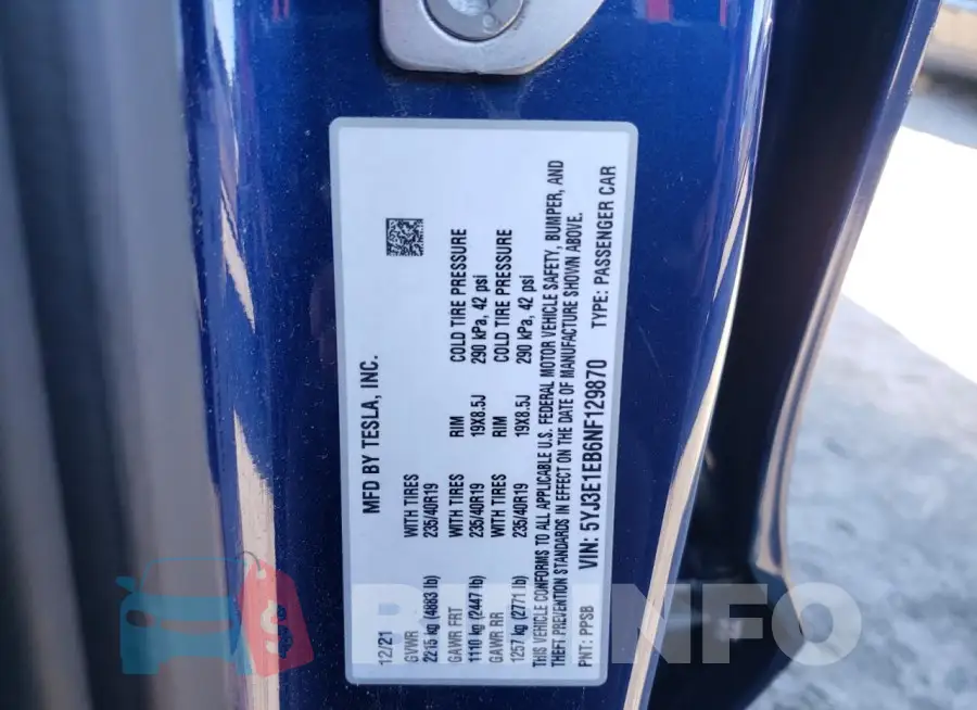 5YJ3E1EB6NF129870 Photo# 12