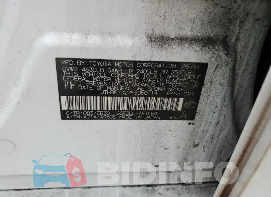 JTHBF1D27F5050414 Photo# 12