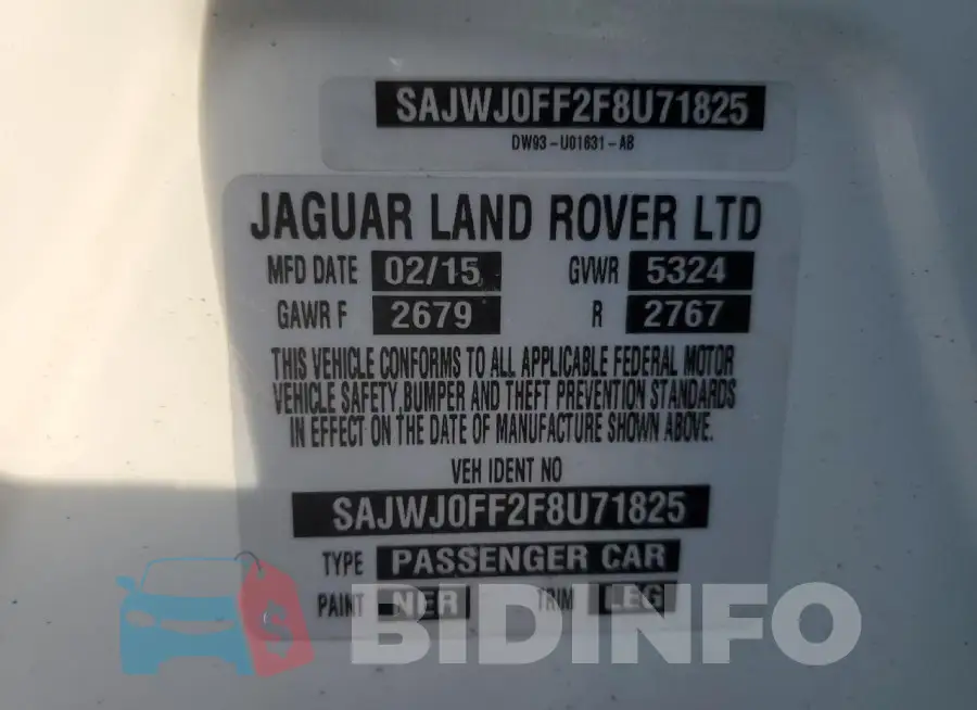 SAJWJ0FF2F8U71825 Photo# 13