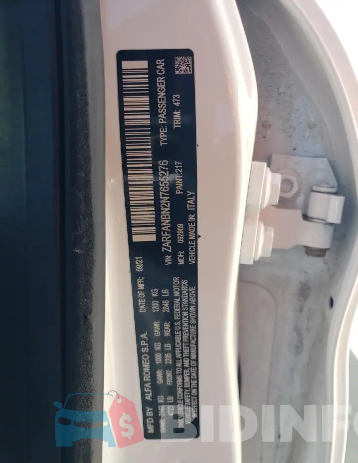 ZARFANBN2N7655276 Photo# 12