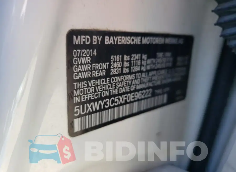 5UXWY3C5XF0E96222 Photo# 12
