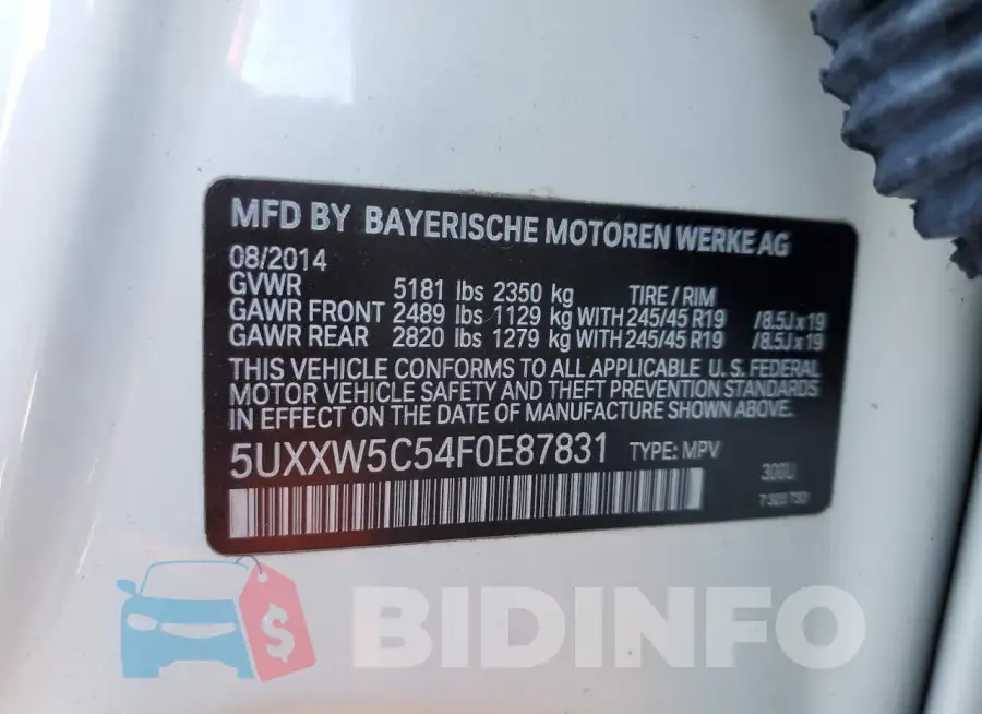 5UXXW5C54F0E87831 Photo# 13
