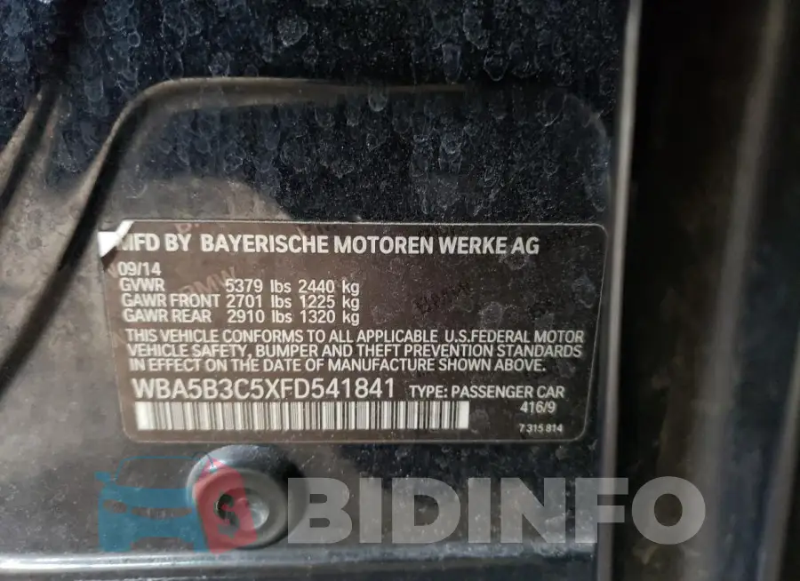 WBA5B3C5XFD541841 Photo# 12