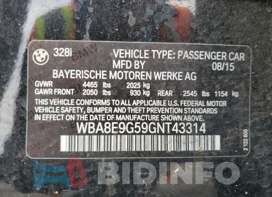 WBA8E9G59GNT43314 Photo# 12