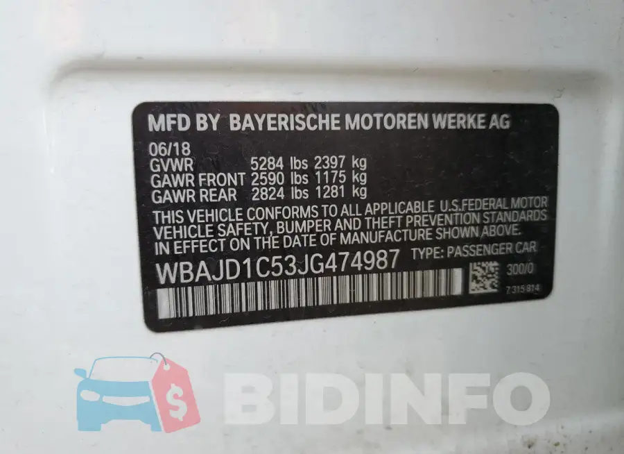 WBAJD1C53JG474987 Photo# 12