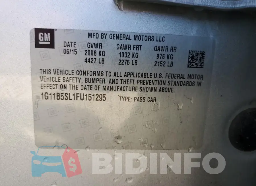 1G11B5SL1FU151295 Photo# 12