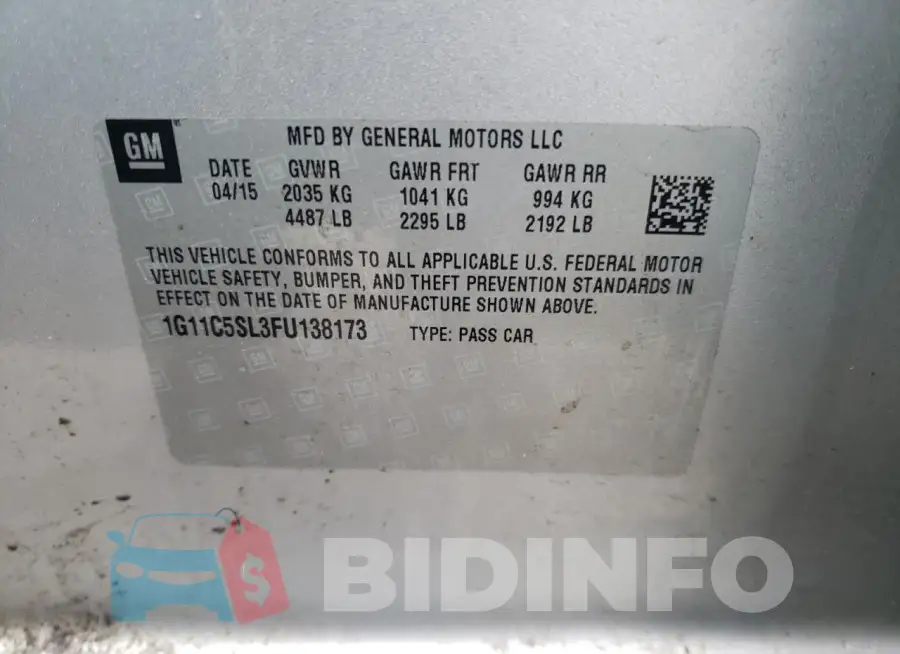 1G11C5SL3FU138173 Photo# 12