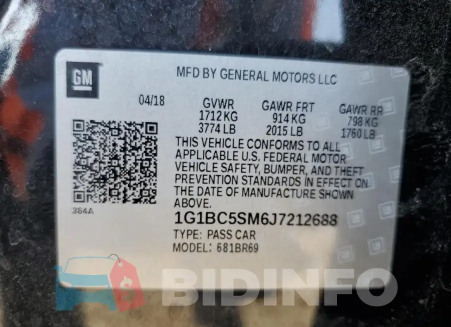 1G1BC5SM6J7212688 Photo# 12