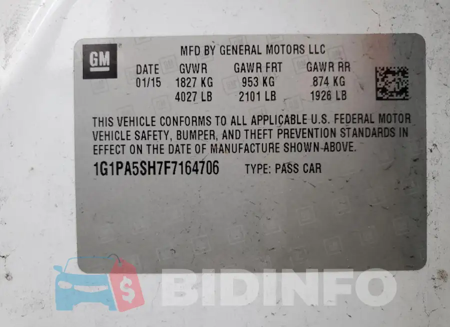 1G1PA5SH7F7164706 Photo# 13