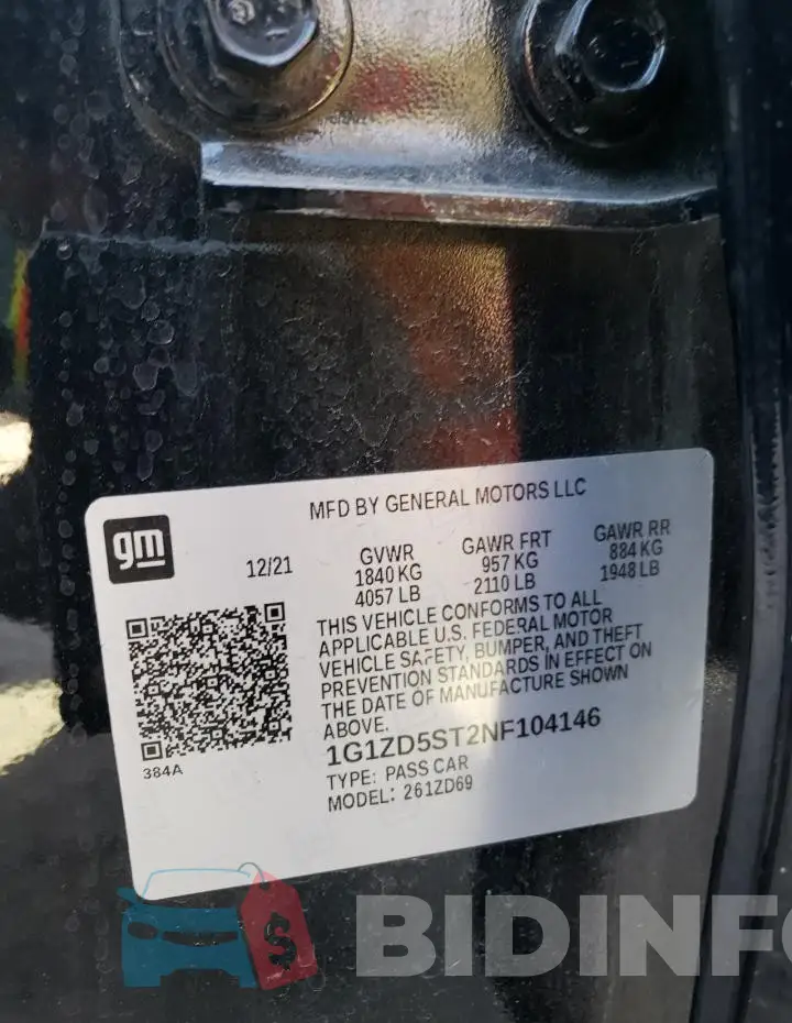1G1ZD5ST2NF104146 Photo# 12