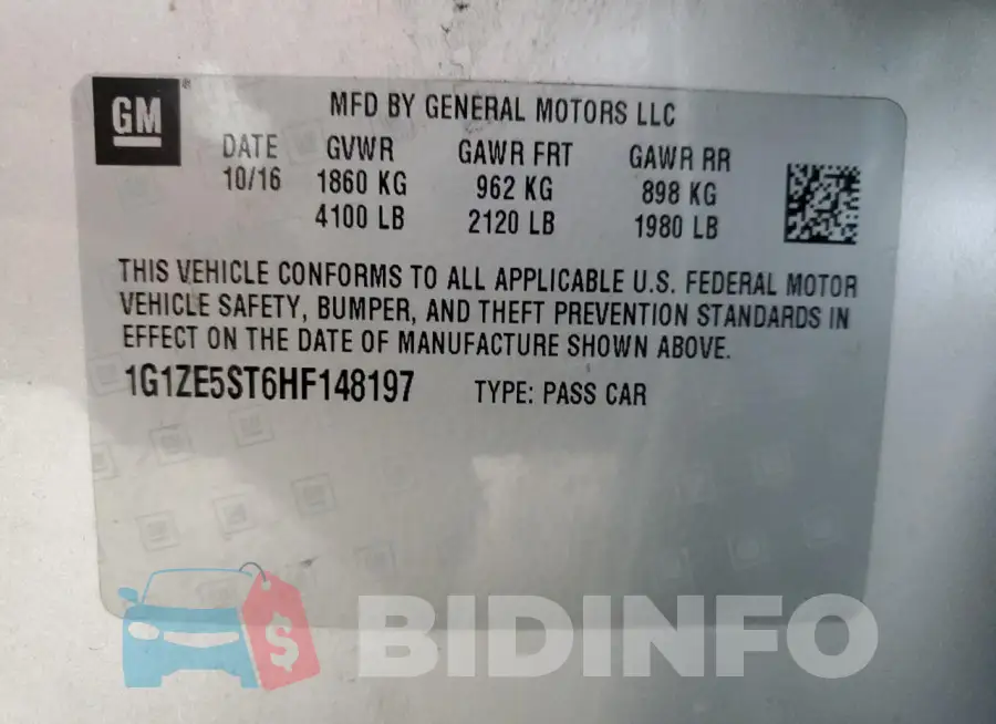 1G1ZE5ST6HF148197 Photo# 12