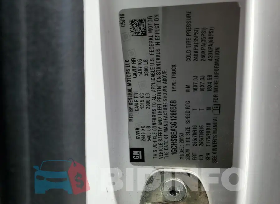 1GCHSBEA3G1286568 Photo# 12