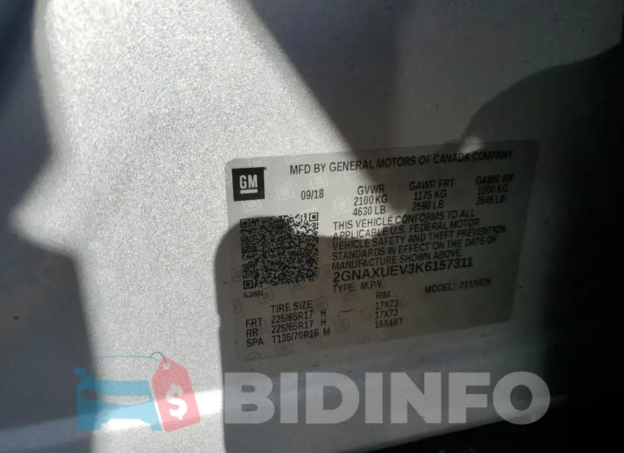 2GNAXUEV3K6157311 Photo# 13