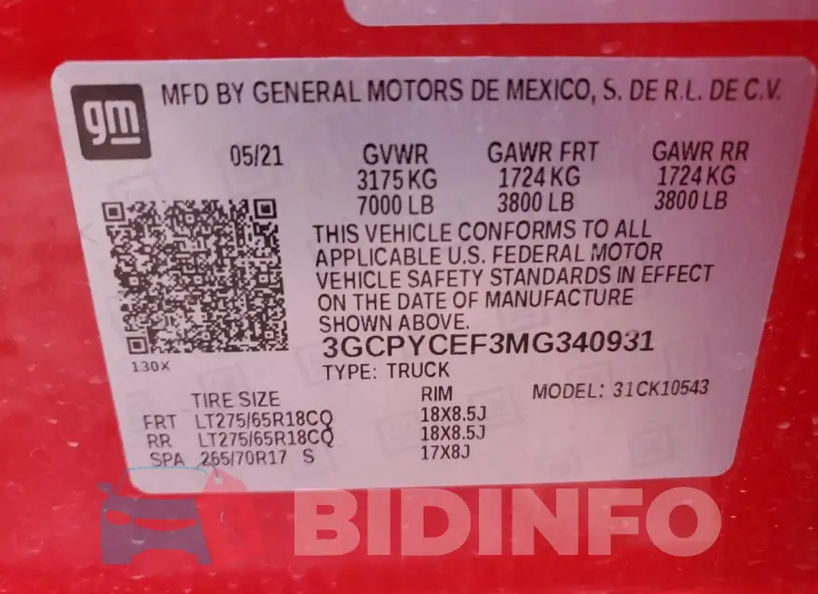 3GCPYCEF3MG340931 Photo# 12