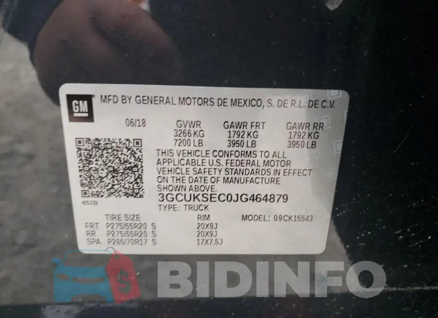 3GCUKSEC0JG464879 Photo# 12