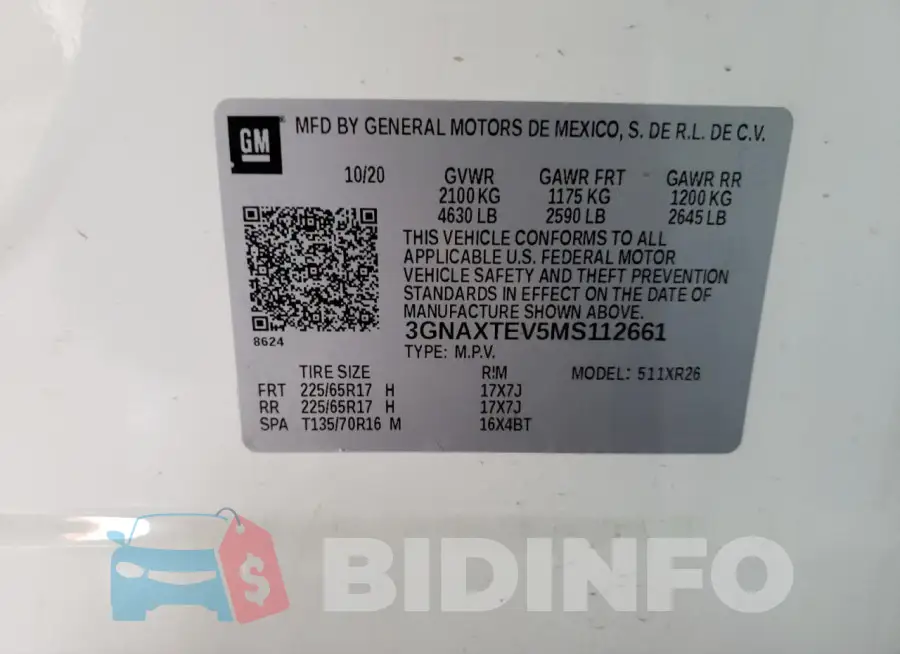 3GNAXTEV5MS112661 Photo# 12