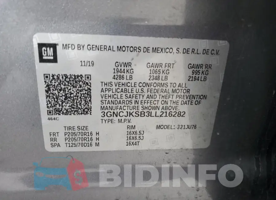 3GNCJKSB3LL216282 Photo# 14