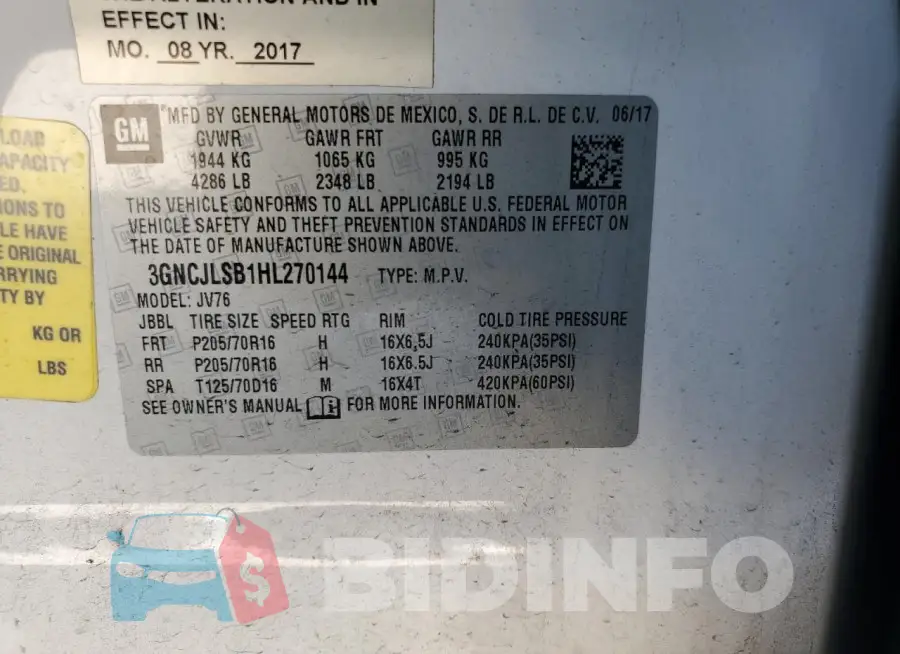 3GNCJLSB1HL270144 Photo# 12