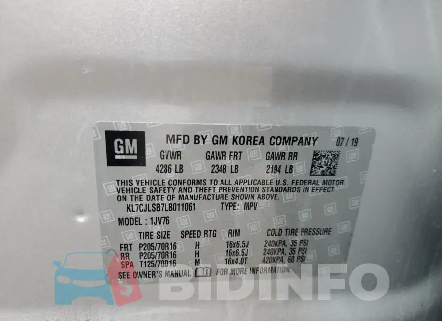 KL7CJLSB7LB011061 Photo# 13