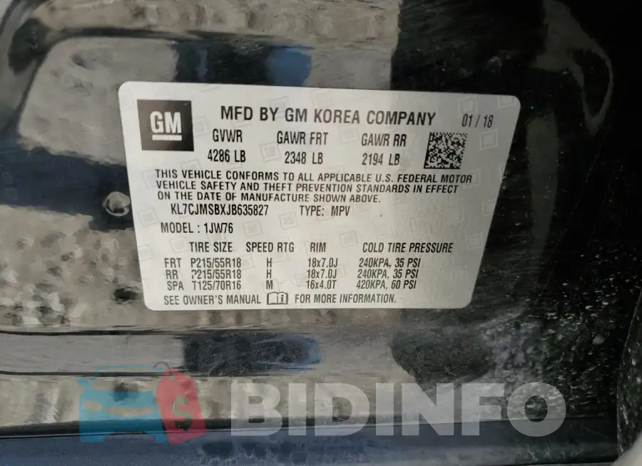 KL7CJMSBXJB635827 Photo# 13