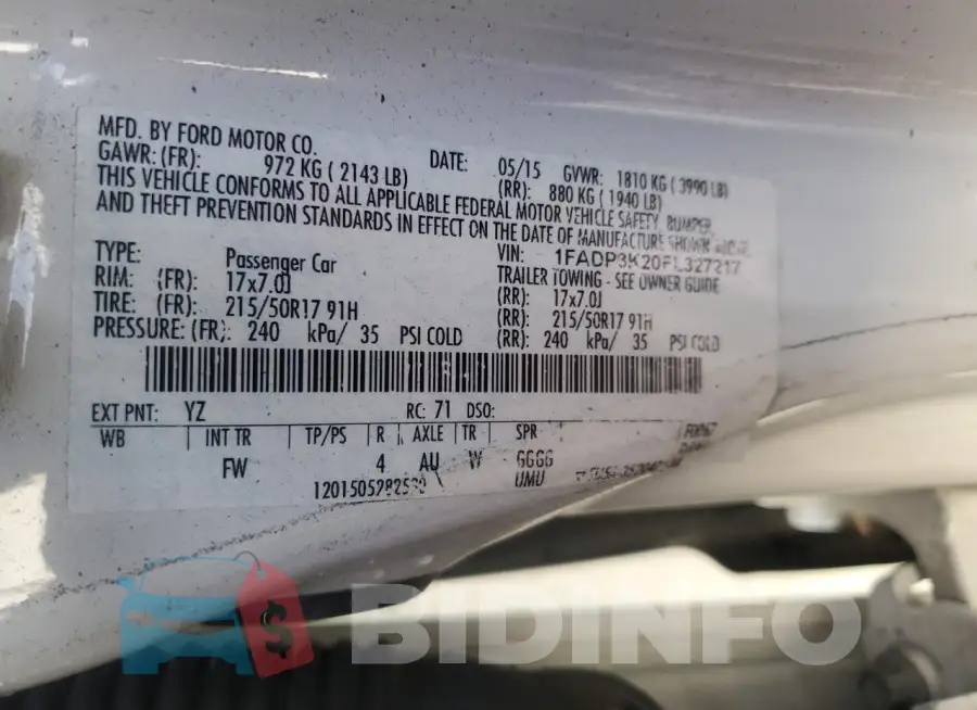 1FADP3K20FL327217 Photo# 12