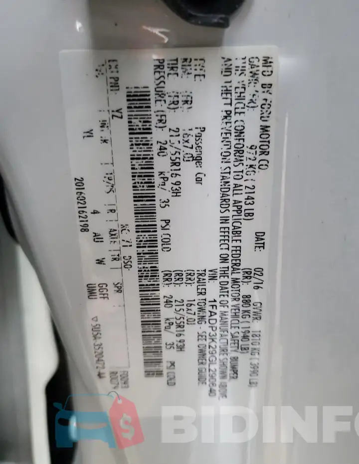 1FADP3K29GL290640 Photo# 12