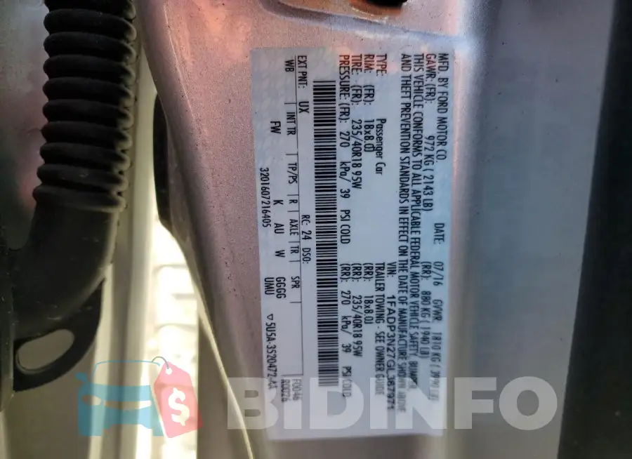 1FADP3N27GL367971 Photo# 13