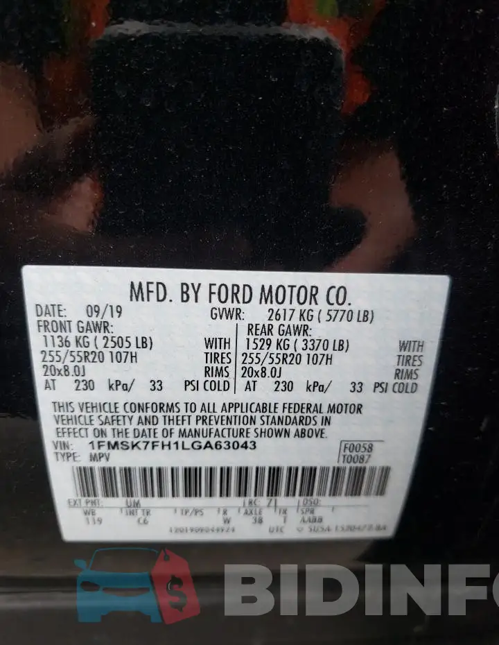 1FMSK7FH1LGA63043 Photo# 13