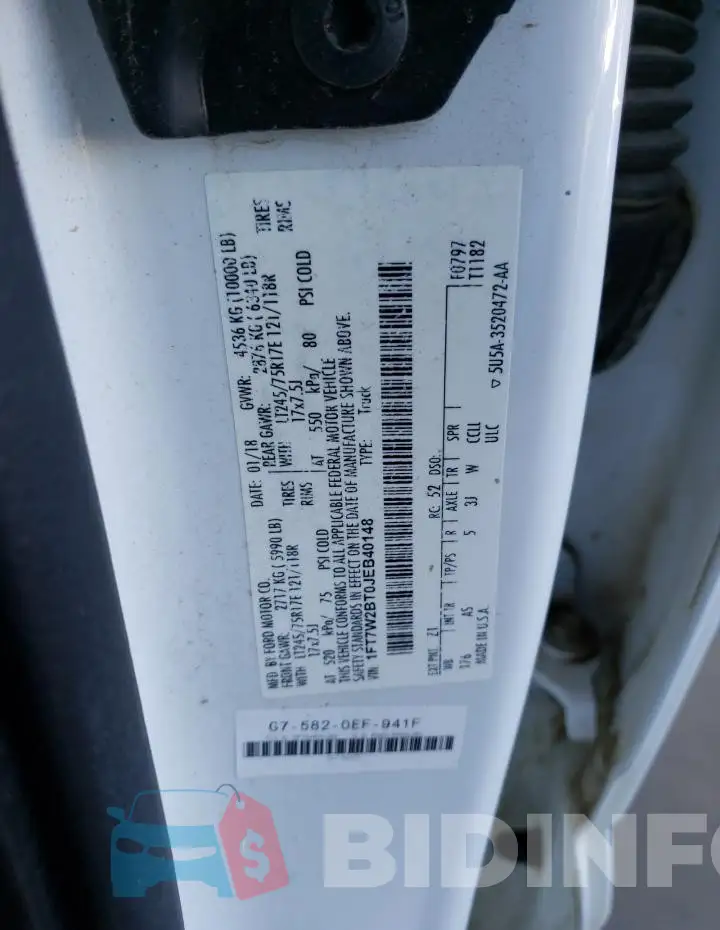 1FT7W2BT0JEB40148 Photo# 12