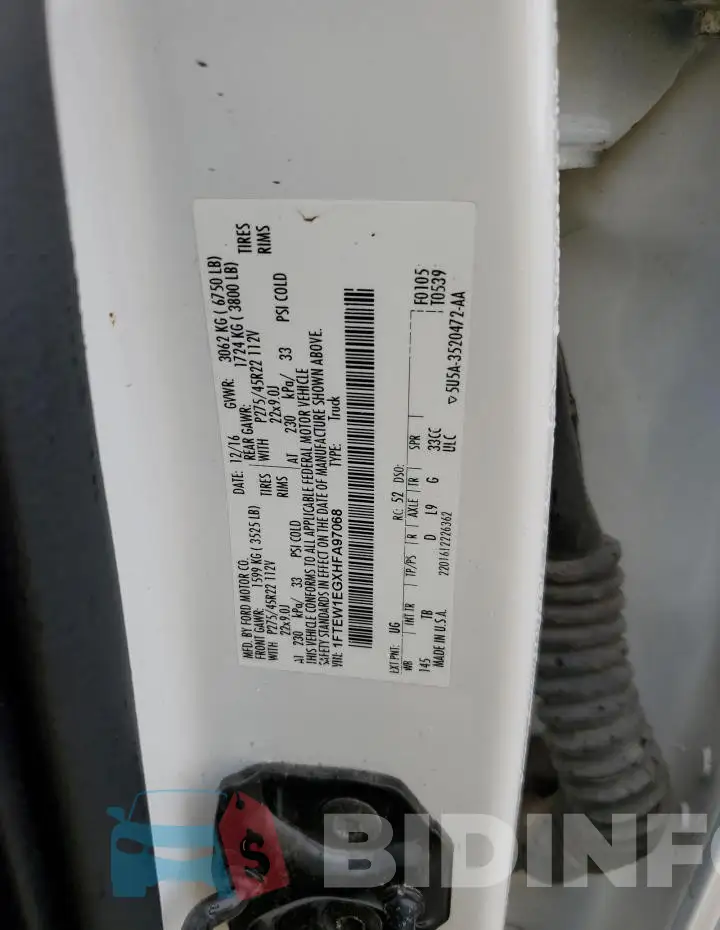 1FTEW1EGXHFA97068 Photo# 12