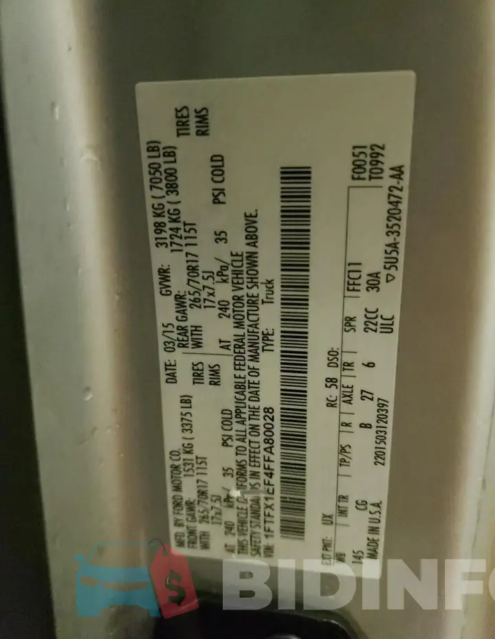 1FTFX1EF4FFA80028 Photo# 12
