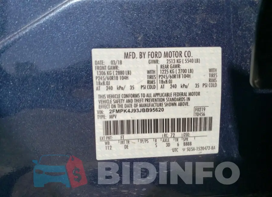 2FMPK4J93JBB95620 Photo# 13