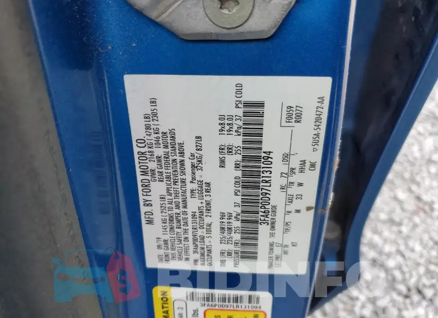 3FA6P0D97LR131094 Photo# 12