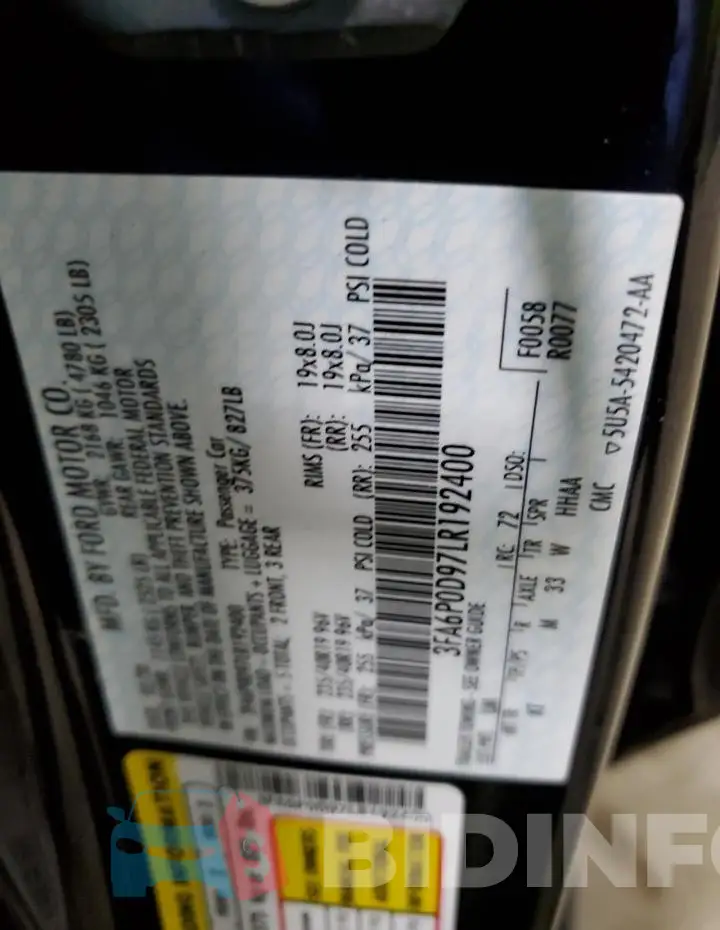 3FA6P0D97LR192400 Photo# 12