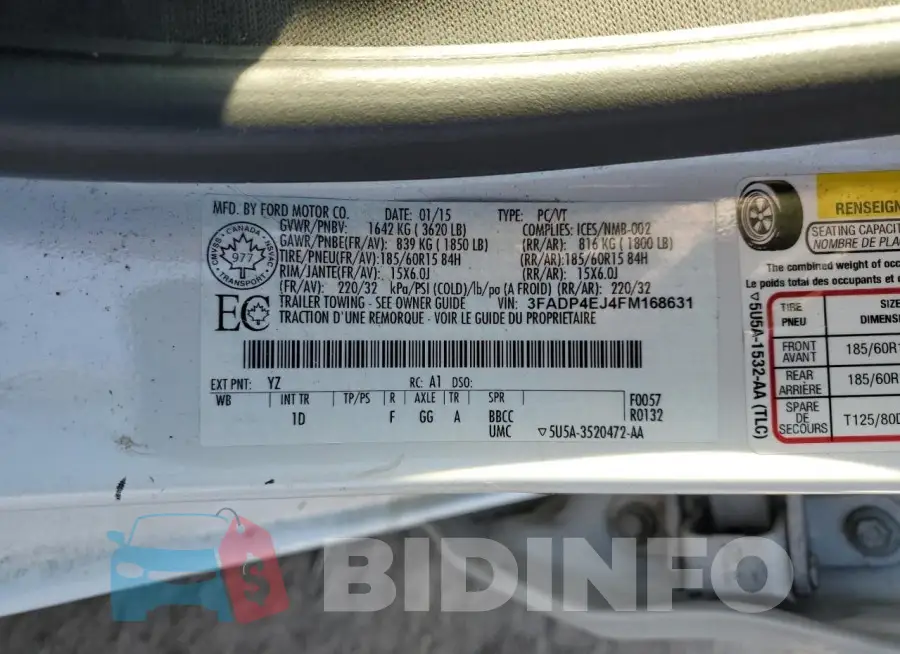 3FADP4EJ4FM168631 Photo# 12
