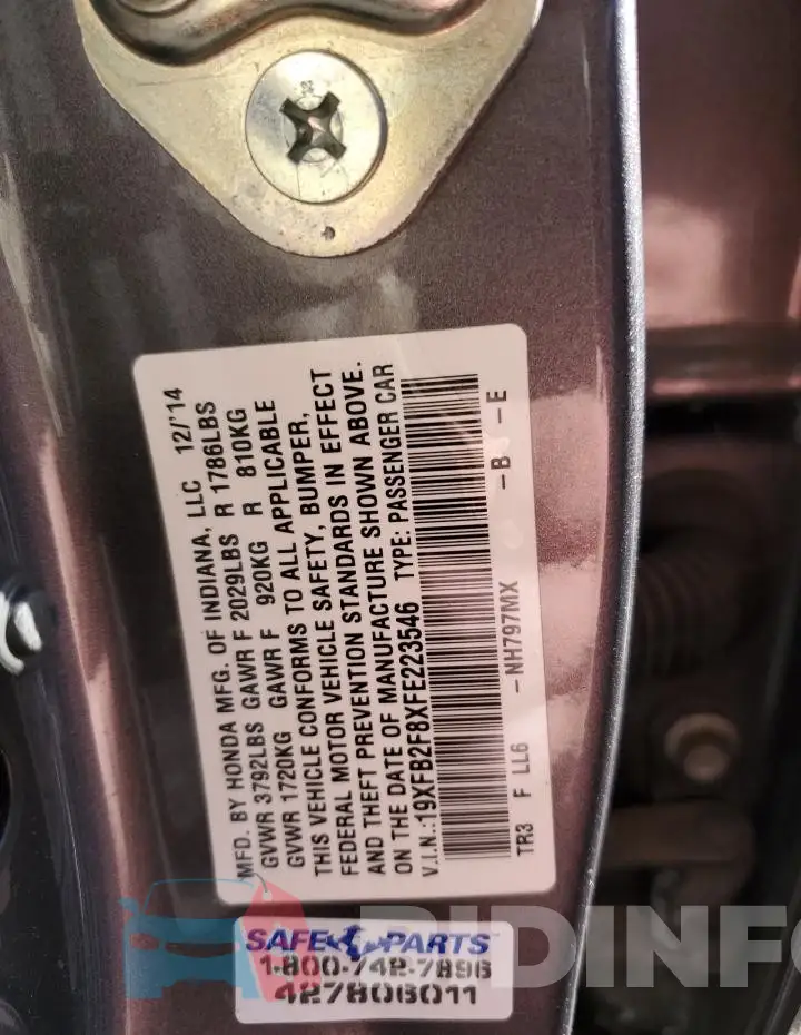 19XFB2F8XFE223546 Photo# 12