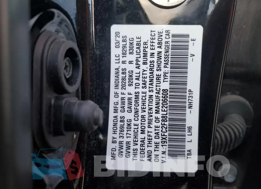 19XFC2F88LE206608 Photo# 12