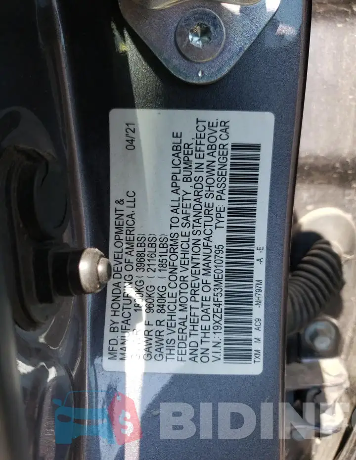 19XZE4F53ME010795 Photo# 12