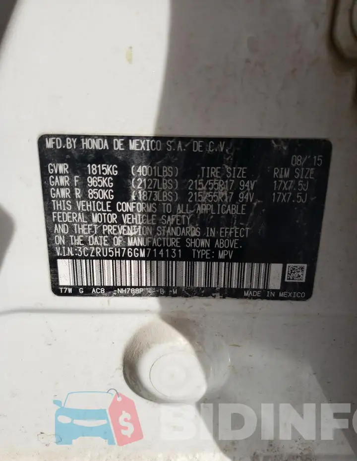 3CZRU5H76GM714131 Photo# 12