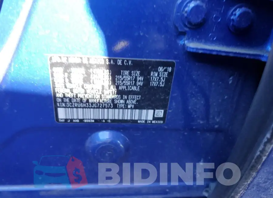 3CZRU6H33JG727573 Photo# 13