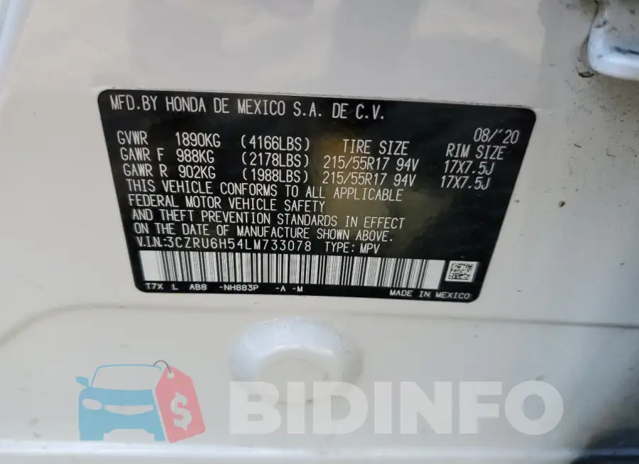 3CZRU6H54LM733078 Photo# 12
