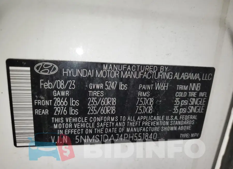 5NMS1DAJ4PH551840 Photo# 13