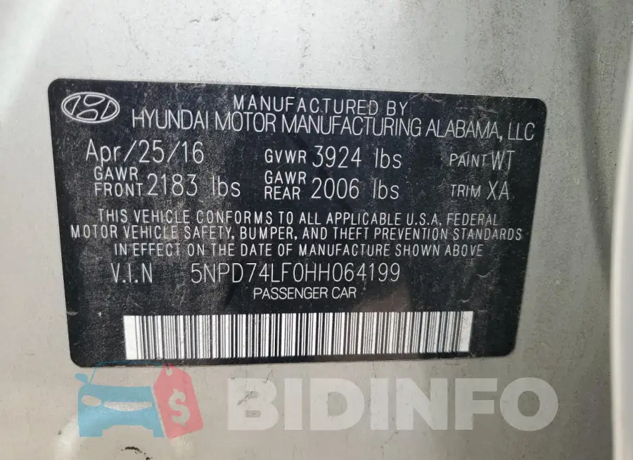 5NPD74LF0HH064199 Photo# 12