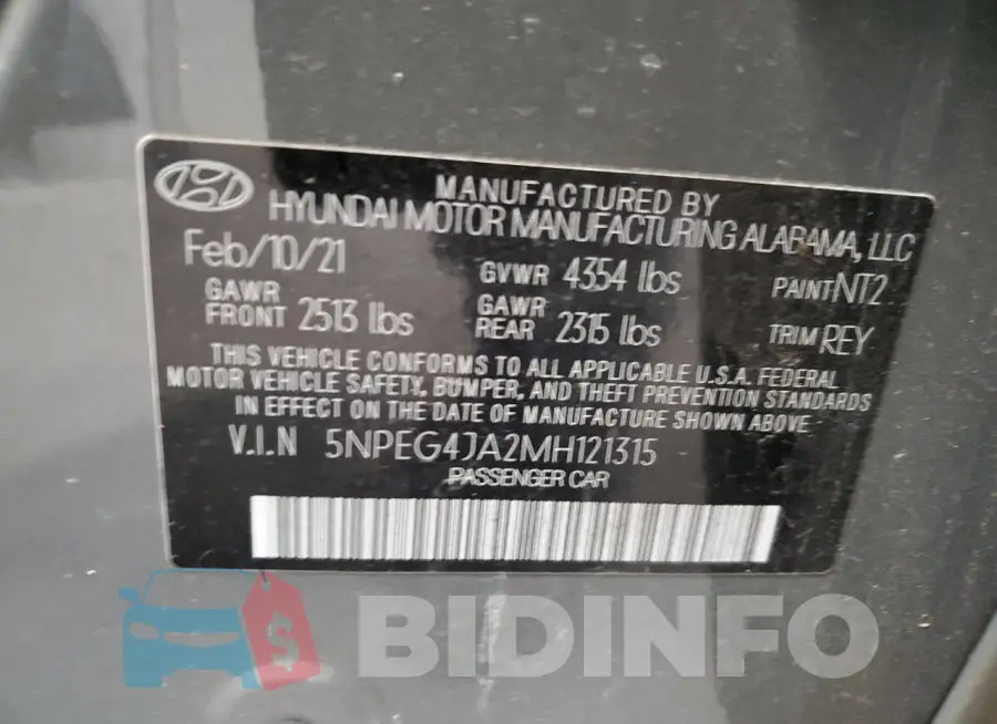 5NPEG4JA2MH121315 Photo# 13