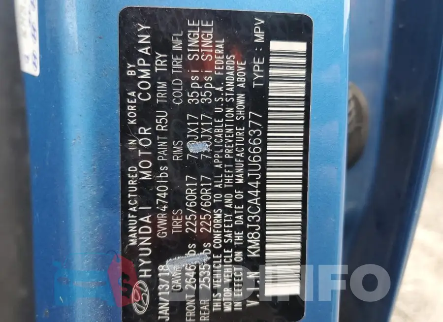 KM8J3CA44JU666377 Photo# 13